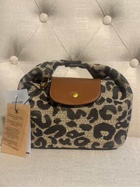Leopard Print Convertible Bag w/ Brown Trim NWT — 3‑Way Wear